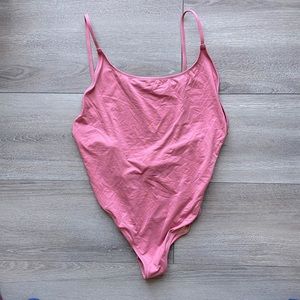 Pink J. Crew Playa Newport Superscoopback One-Piece Swimsuit, Size Medium